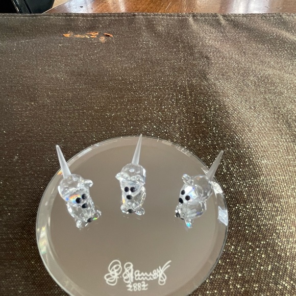 Swarovski Crystal set of the 3 field mice , original box , signature mirror- - Picture 3 of 10